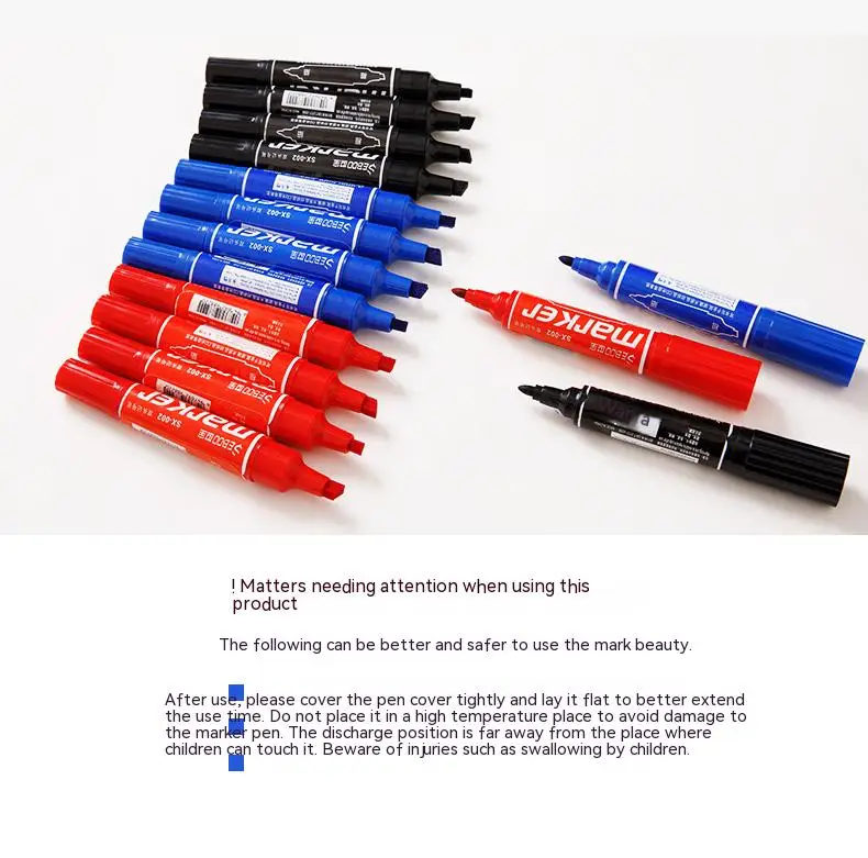 10pcs/set Twin Tip Colored Permanent Art Markers Pens Fine Point Waterproof Oily Black Ink Sketchbook Painting School Supplies