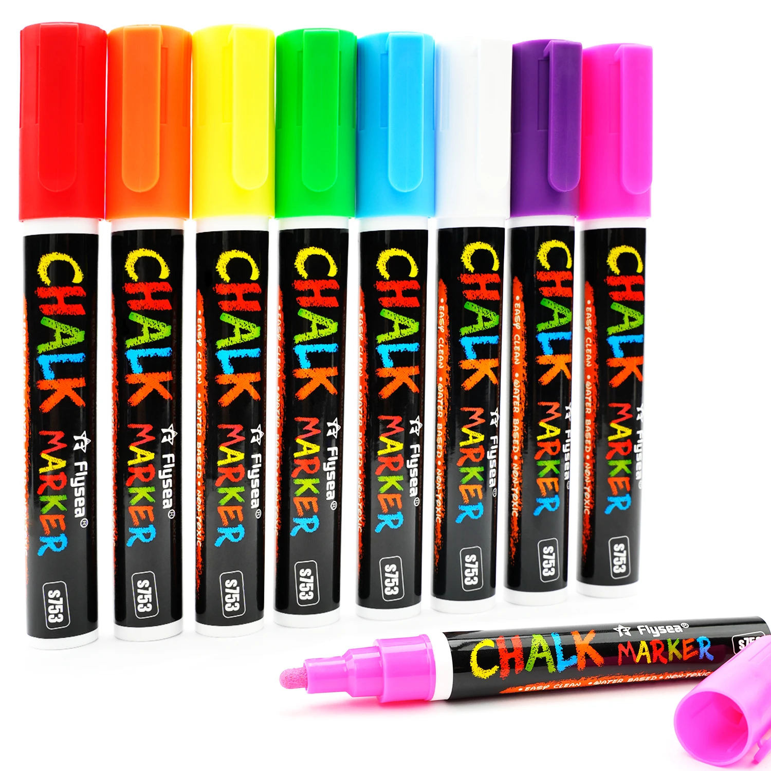 8PCS/Set Liquid Chalk Marker Pens Erasable Multi Colored Highlighters LED Writing Board Glass Window Art 8 Colours Marker Pens