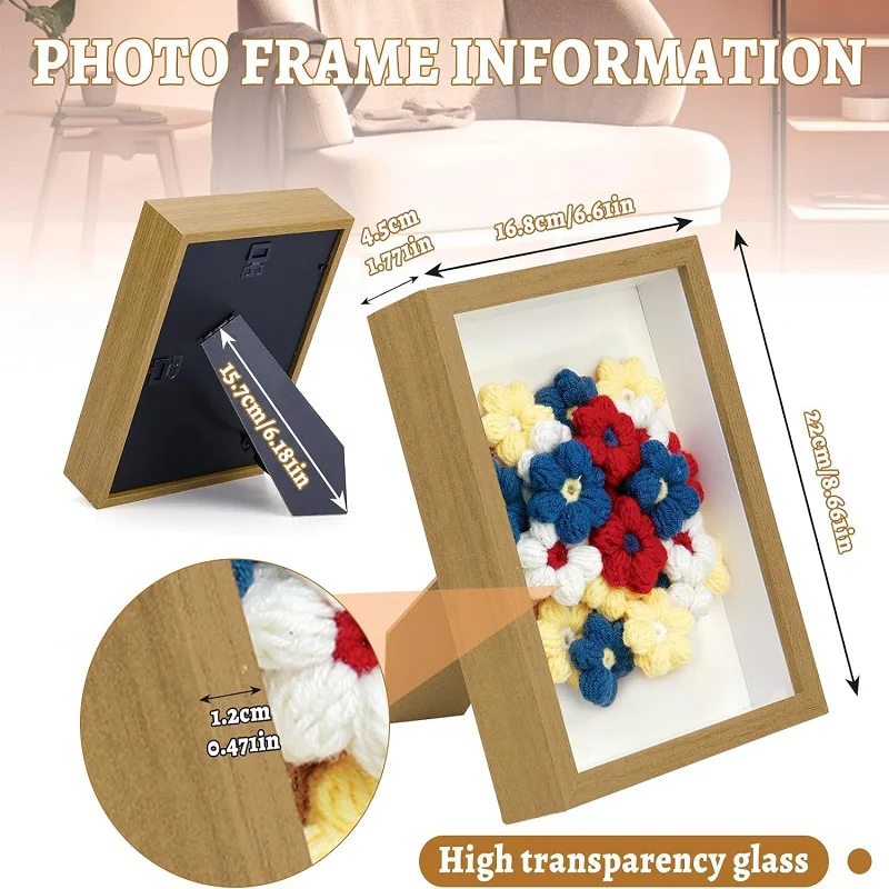 Crochet Kits for Beginners Crochet Kit Knitting Kit Crochet Photo Frame Bouquet Set for Beginners Adults DIY Craft Supplies