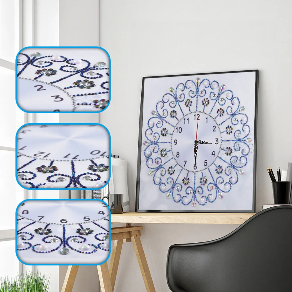 1pc/Set DIY Diamond Painting Clocks Without Frame Canvas Materials with Movement for Wall Decor Diamond Art Clocks for Adults