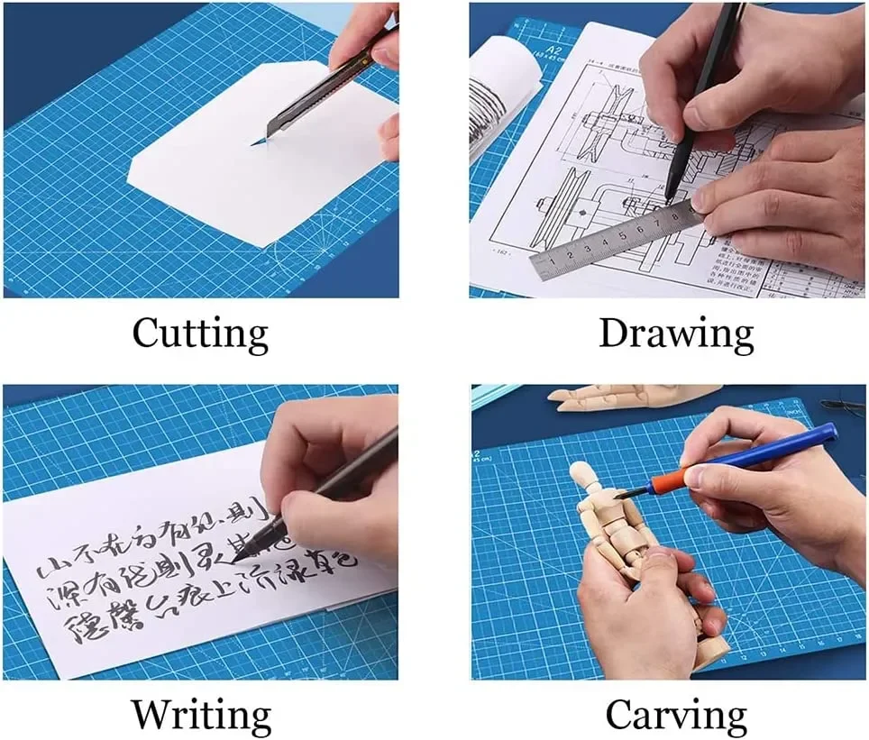 Durable A3 / A4 / A5 Multifunctional Cutting Mat Diy Handicraft Art Engraving Board Paper Carving Pad High Elasticity Toughness