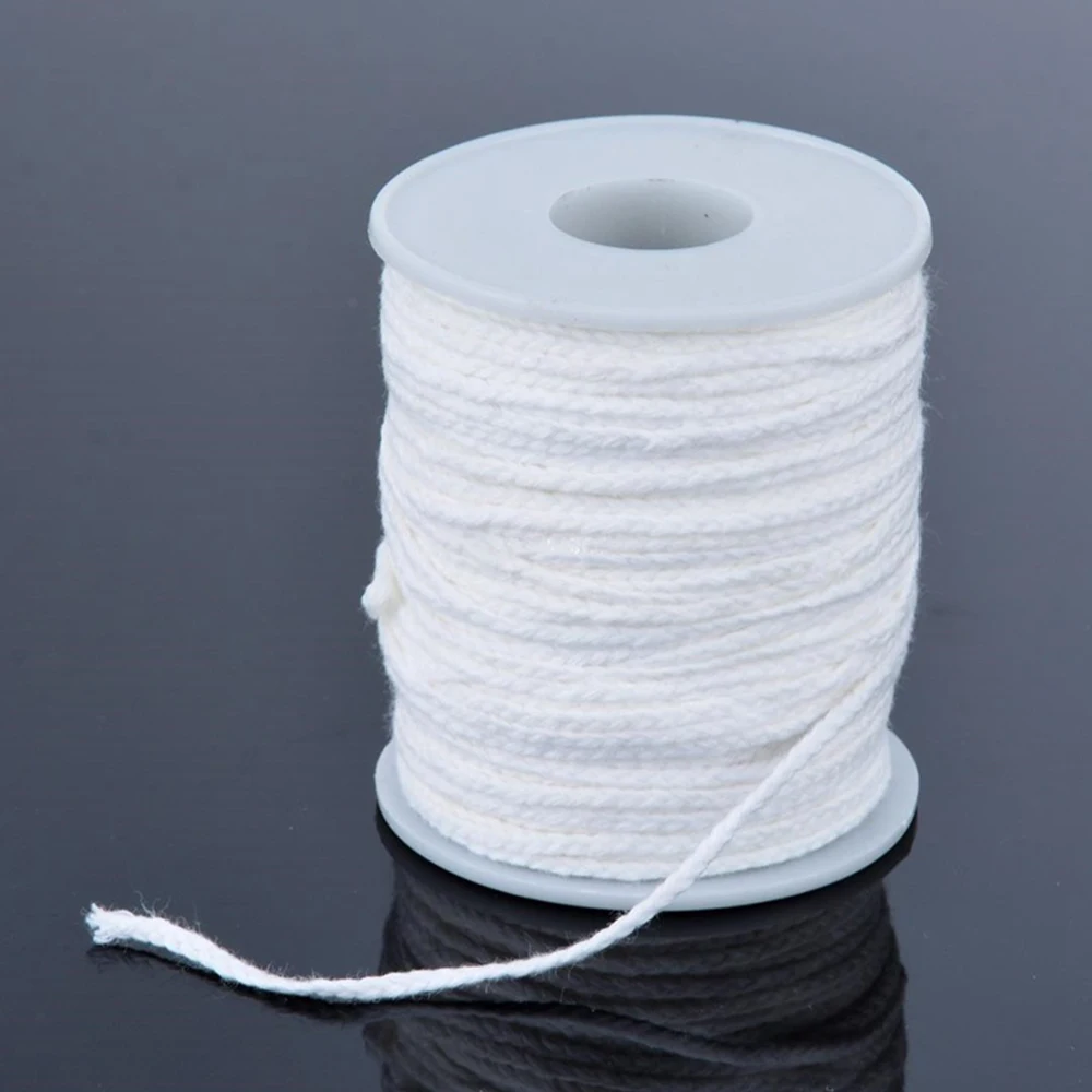 61 Meters/Roll Cotton Cores Braided Wick Spool Candle Wicks Wooden Wax Core Holder for Oil Lamp Handmade Candle Making Supplies