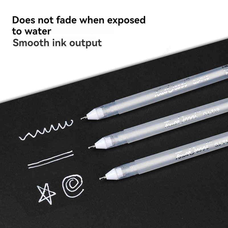 5 PCS White Manga Marker Pens Set 0.8mm Permanent Ink Scrapbook Tire Pen Waterproof School Supplies Stationery Art Brush Pen