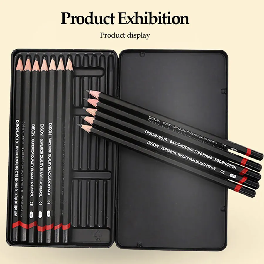 12pcs Professional sketch pencils graphite pencil set 6H-14B 12 PCS painting supplies Art School Writing supplies Stationery