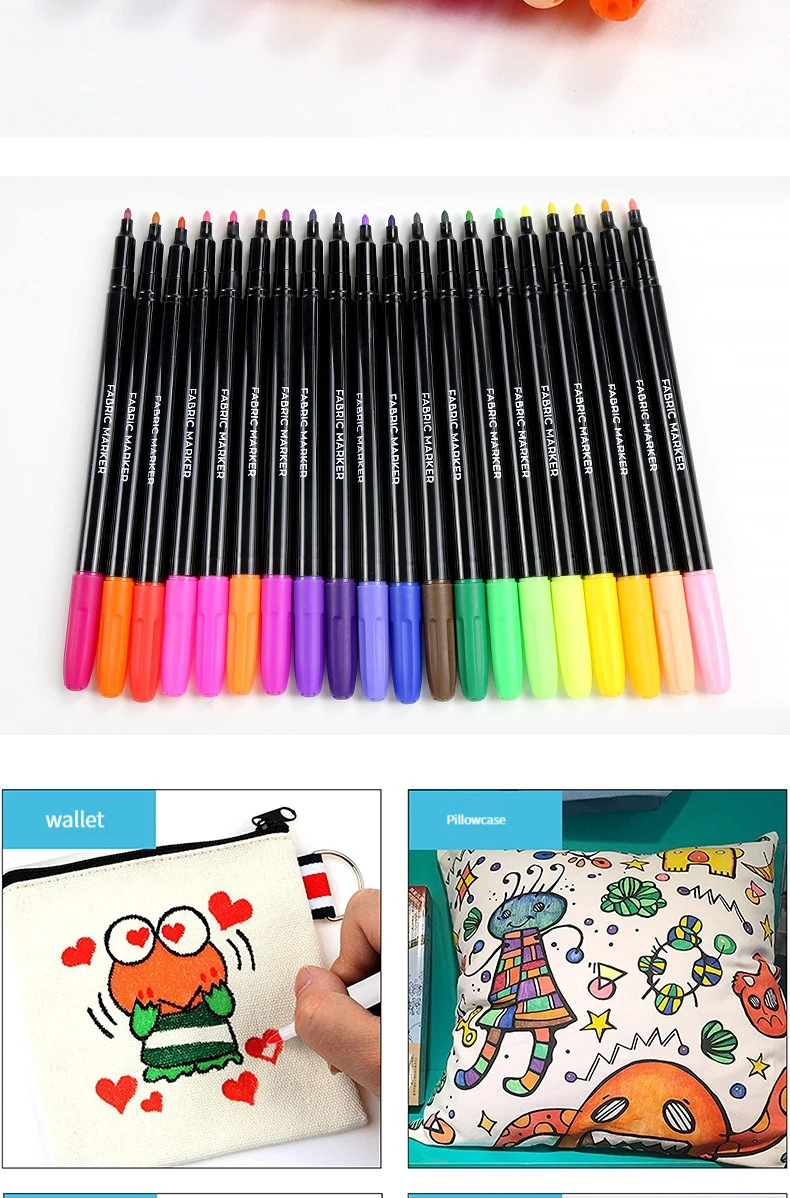 12 Colors/set Waterproof Colorfast Fabric Textile Marker Pen Permanent Pen for DIY Clothes Art Graffiti Drawing Painting Pen