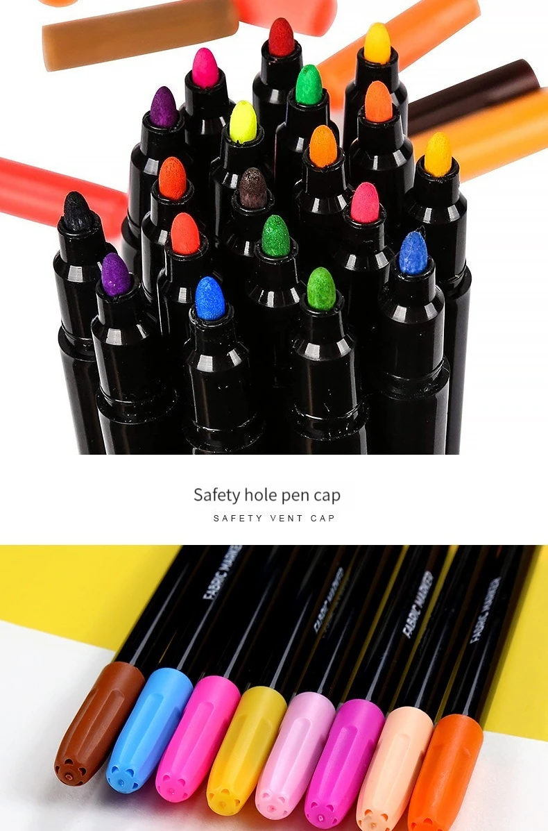 12 Colors/set Waterproof Colorfast Fabric Textile Marker Pen Permanent Pen for DIY Clothes Art Graffiti Drawing Painting Pen