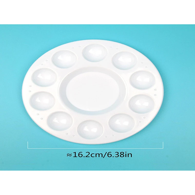 Bview Art 10 Holes Palette Artist Children Students Art Craft Color Mixing Tray Portable Painting Palette White Painting Tools