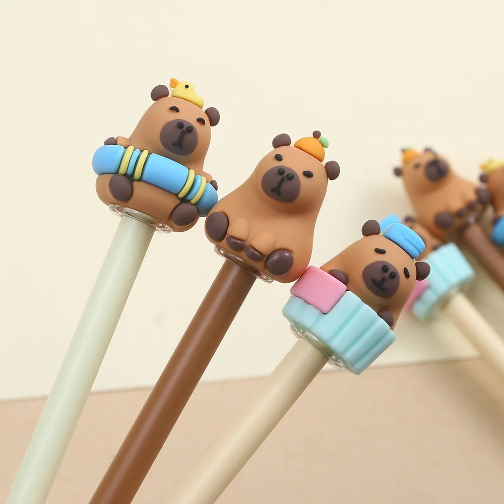 3 Pcs/lot 0.5mm Kawaii Capybara Gel Pens Signature Pen School Office Writing Supplies Gift Stationery Art Deco Pens