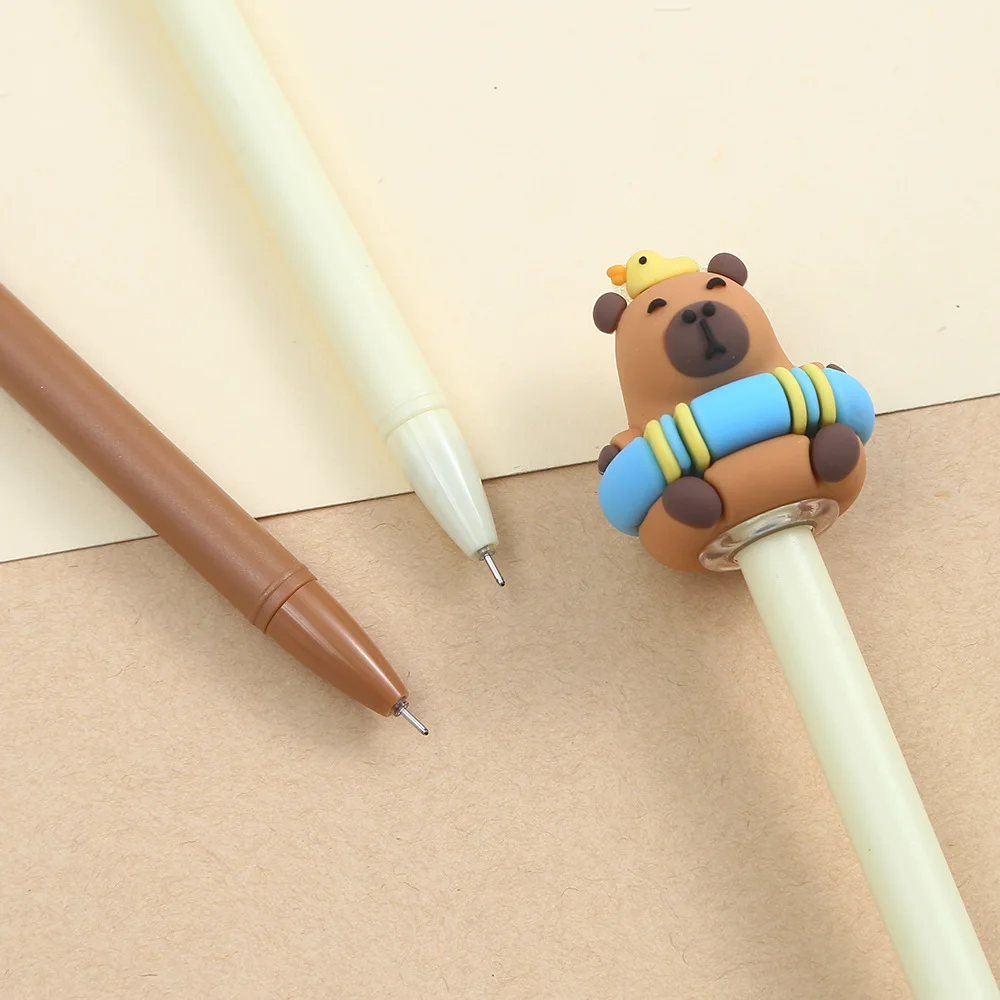 3 Pcs/lot 0.5mm Kawaii Capybara Gel Pens Signature Pen School Office Writing Supplies Gift Stationery Art Deco Pens