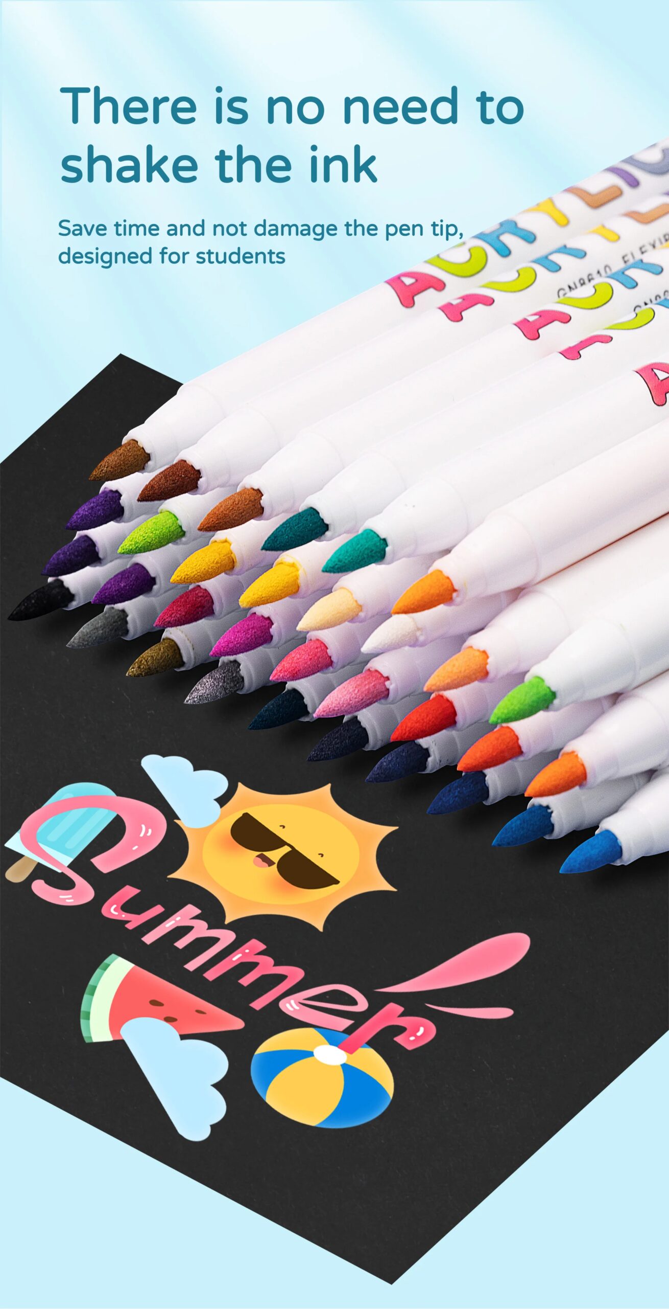 18/24/36/84 Colors Acrylic Marker Set Brush Pens for Fabric Rock Painting Ceramic Glass Canvas DIY Card Making Art Supplies