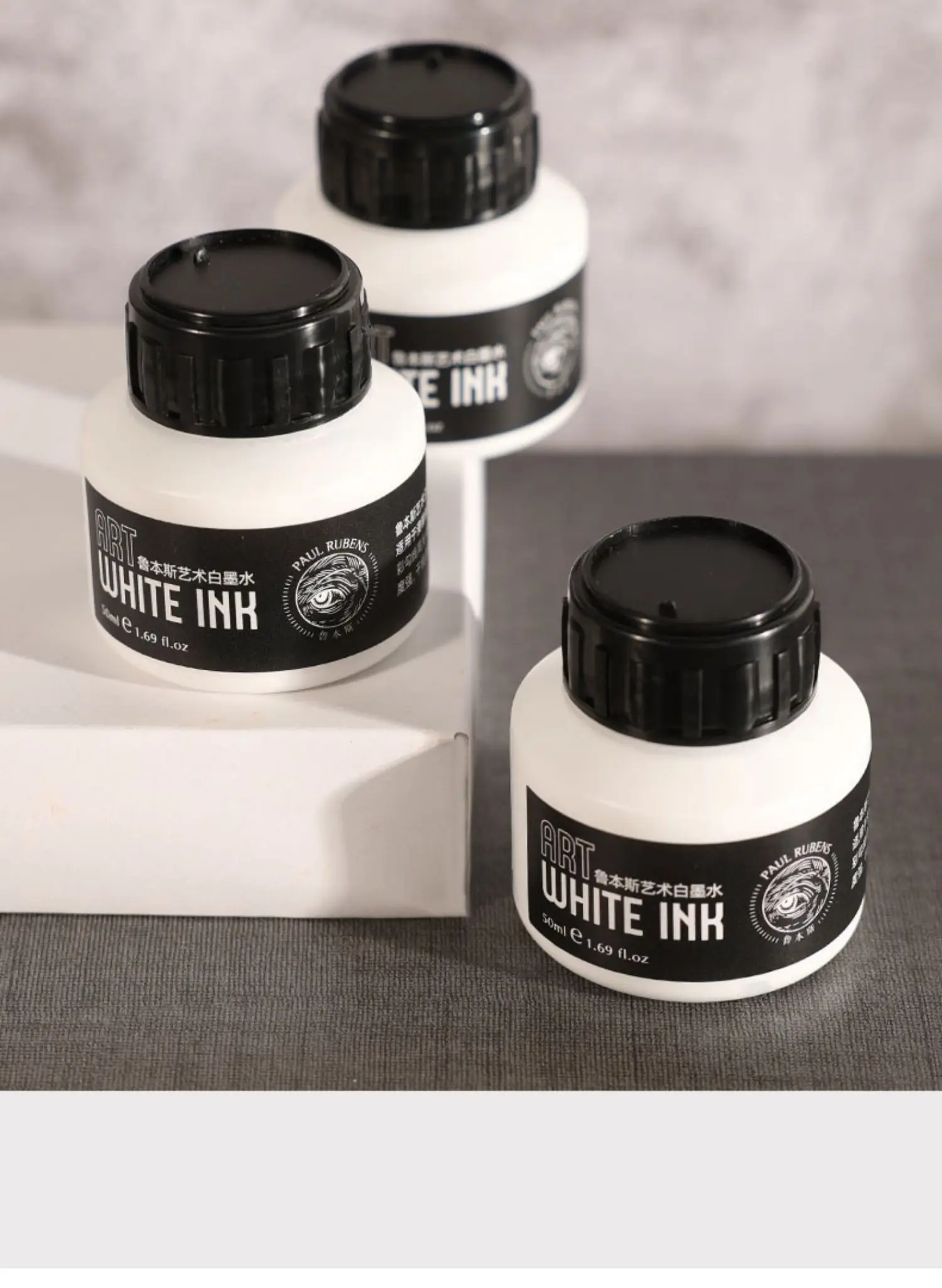 Paul Rubens Cartoonist White Ink 50 Ml for Dip Pen, Brush, Art Lettering, Highly Opaque White Ink for Highlights and Corrections