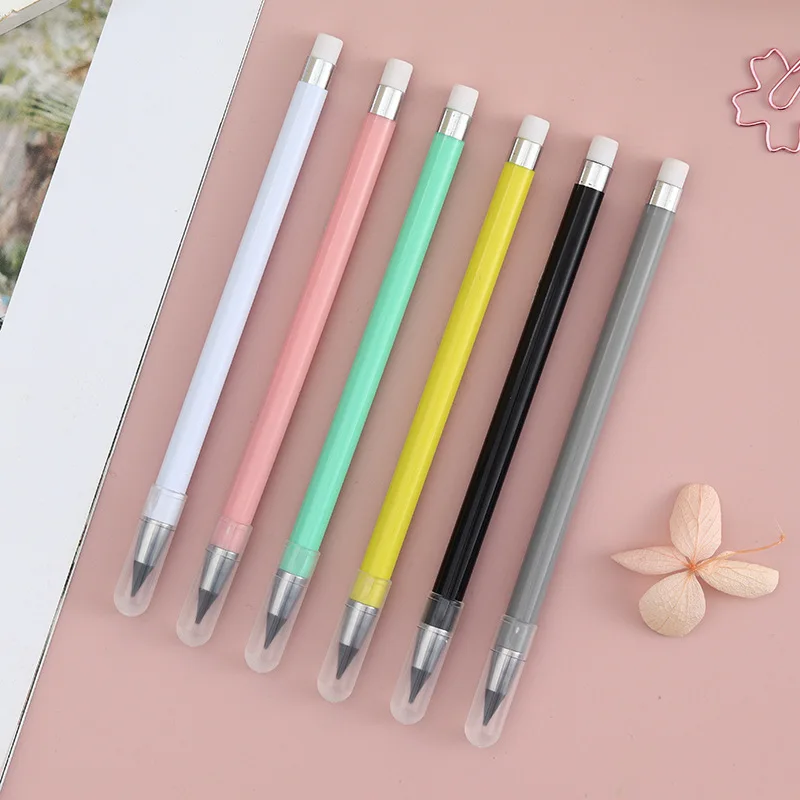 12 Color Pencil Set Cute Drawing Pencil Refill Unlimited Writing Pencils Eternal Erasable Pencil Pens for School Art Supplies