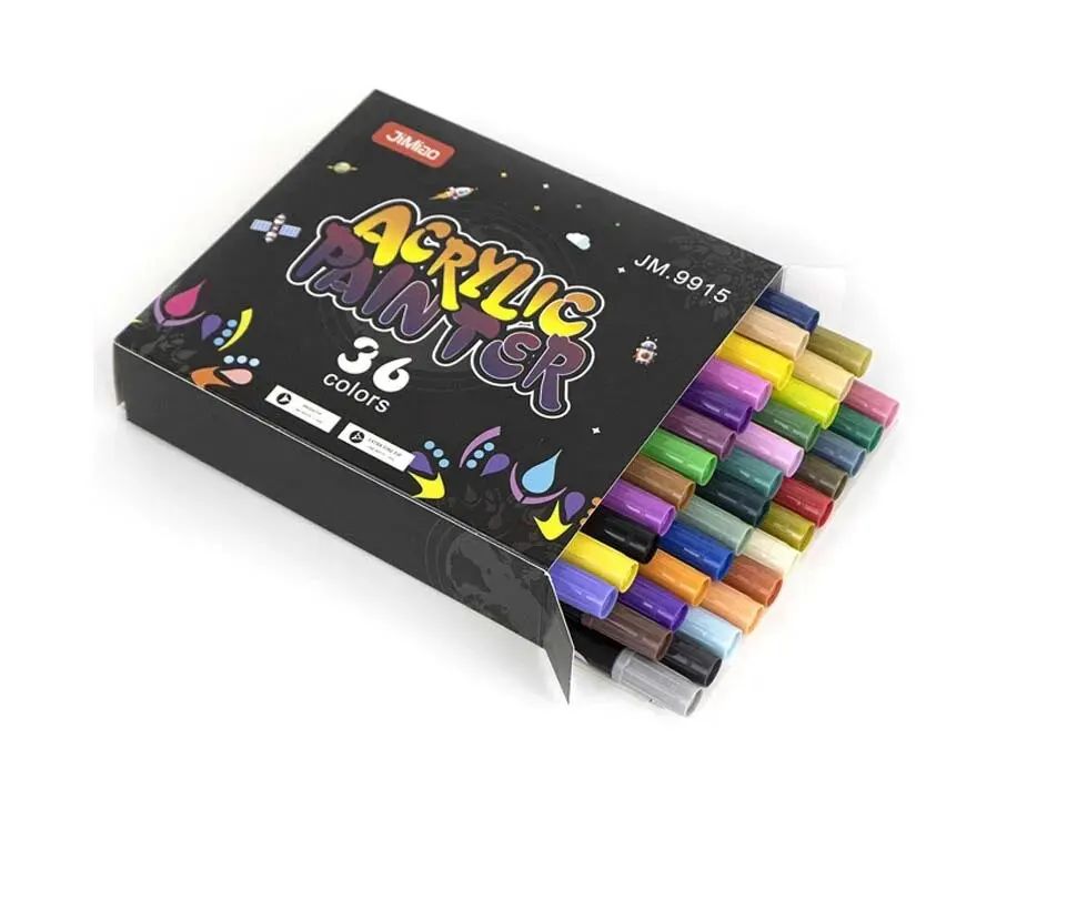 Double Headed Different Color Acrylic Marker Pen, Color Art Graffiti Pen, Waterproof, Opaque, Water-Based Soft Headed Pen