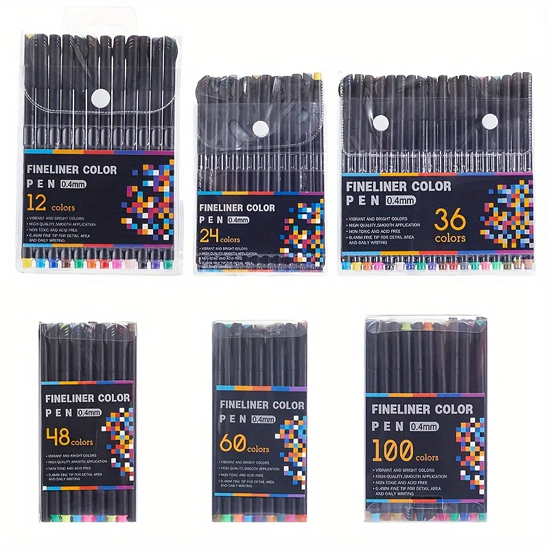 12/24/36/48 Art Colored Pens Fine Point Markers Fine Tip Drawing Pens Fineliner Pen for Journaling Writing Note Art Office