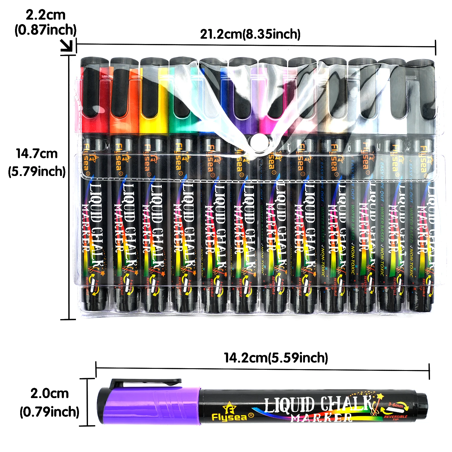 12PCS/Set Liquid Chalk Marker Pens Erasable LED Writing Board Glass Window Art 12 Colours Marker Pens