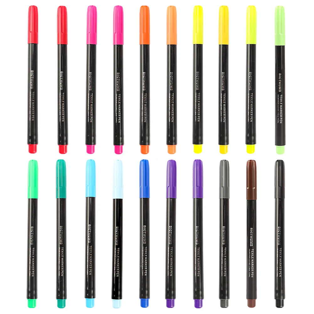 20 Colors/set Waterproof Colorfast Fabric Textile Marker Pen Permanent Color For DIY Clothes Art Graffiti Drawing Painting Pen