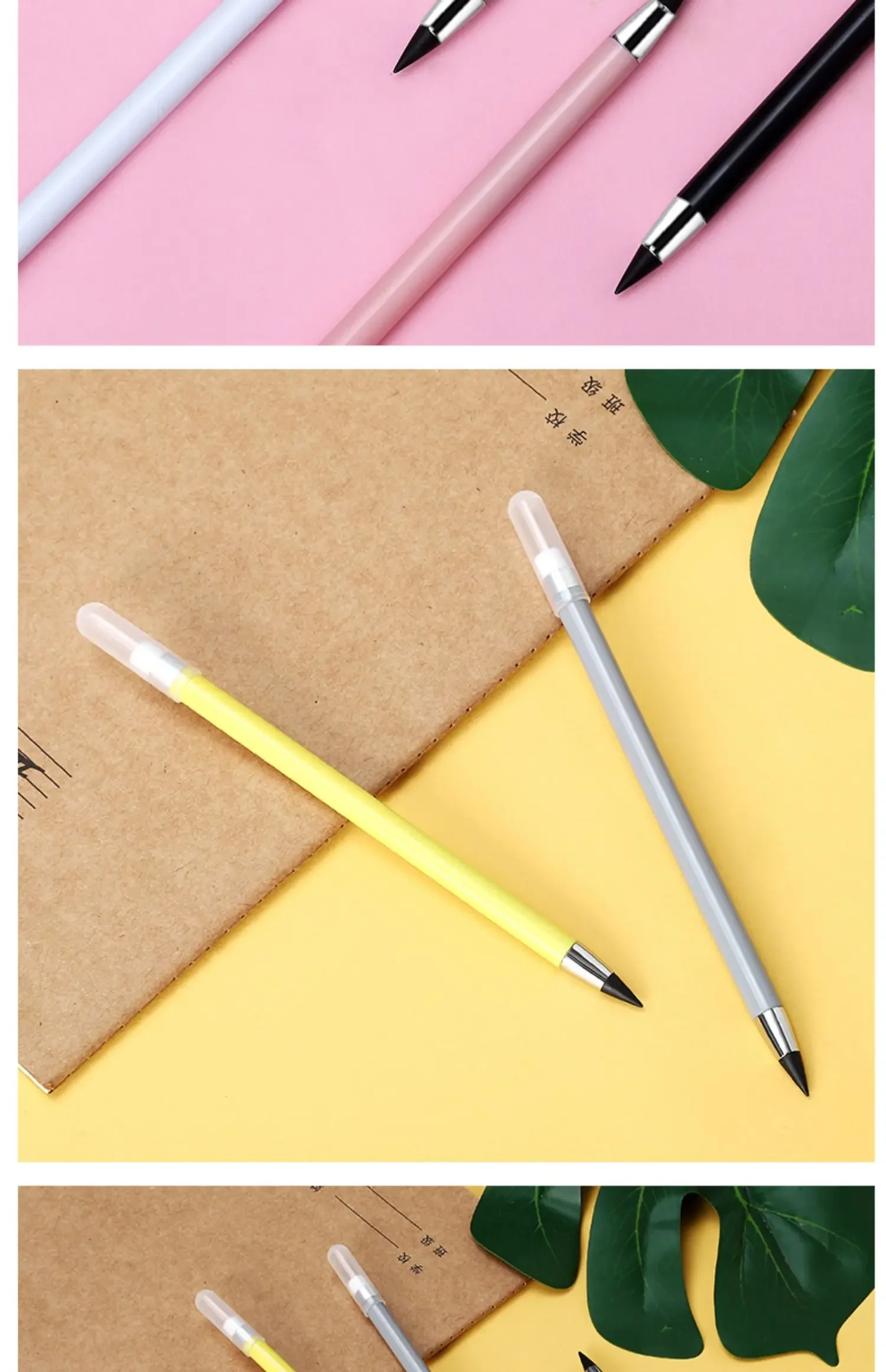 1/6 PCS Infinity Pencil with Eraser Kawaii Unlimited Writing Eternal Pencils and Gifts Art Office Supplies School Stationery