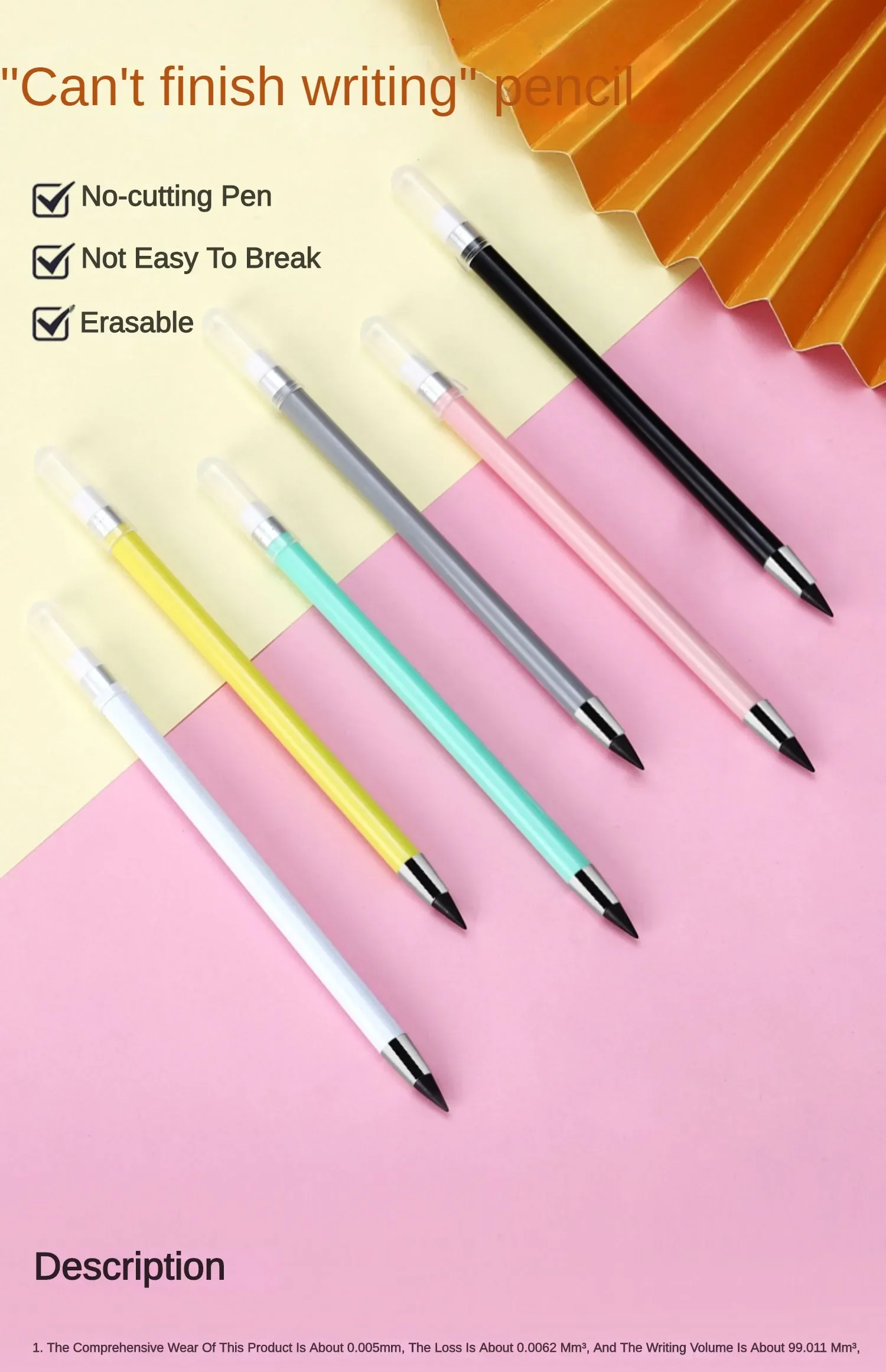 1/6 PCS Infinity Pencil with Eraser Kawaii Unlimited Writing Eternal Pencils and Gifts Art Office Supplies School Stationery