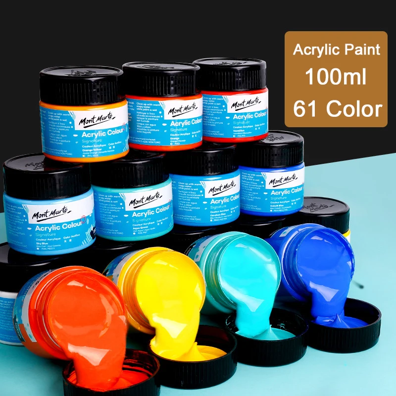 100ml Acrylic Paint Bottle Set Suitable Cavas,Wood,Rock,Painting,Ceramic Art Drawing Supplies 61 Colors