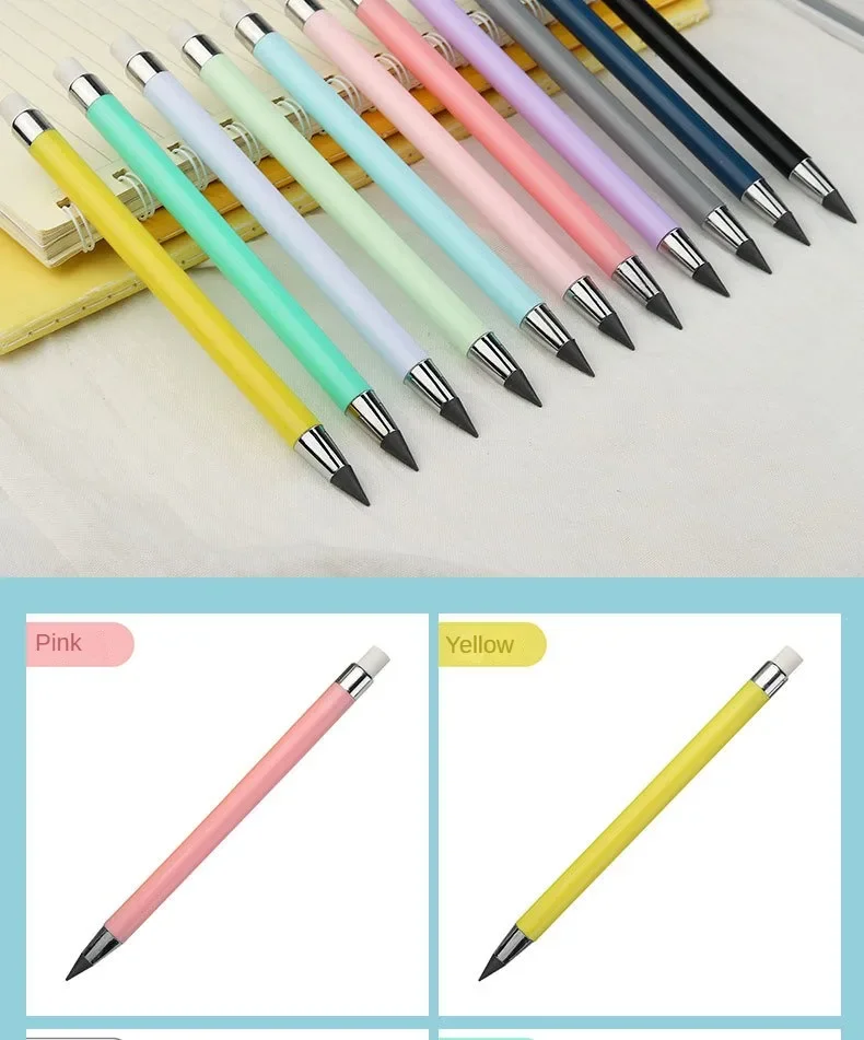 1/6/12 Pcs Eternal Pencil For Kids Art Sketch Writing Drawing Pen Tools No Ink Infinity Pencils Gift School Supplies Stationery