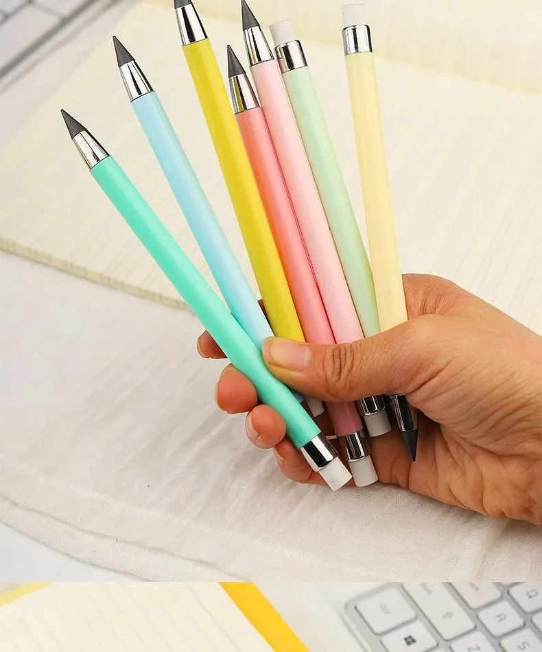 1/6/12 Pcs Eternal Pencil For Kids Art Sketch Writing Drawing Pen Tools No Ink Infinity Pencils Gift School Supplies Stationery