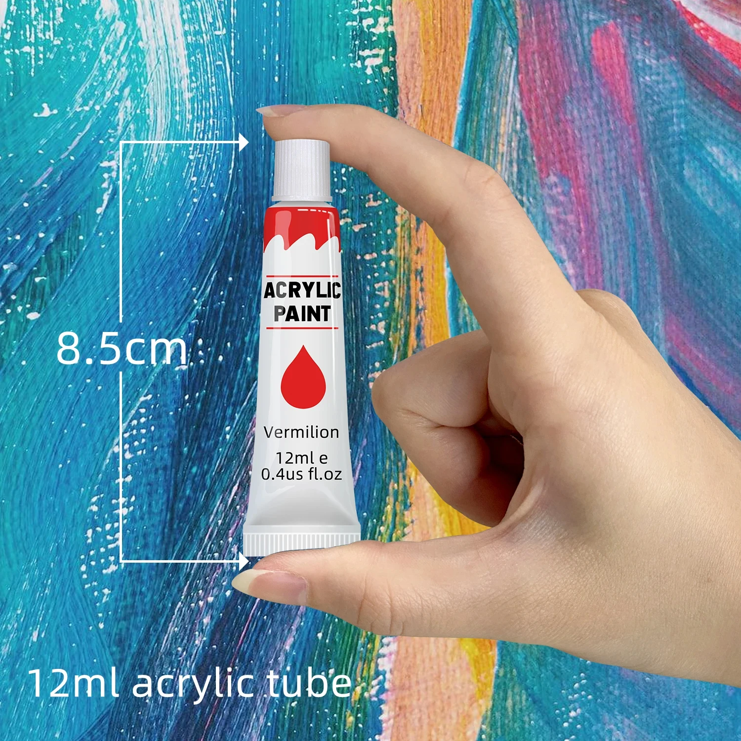 Acrylic Paints Set - 12/24 Colors 12ml Art Painting Kit Supplies for Wood, Canvas, Fabric, Rock, Glass - Non-Toxic Acrylic Paint