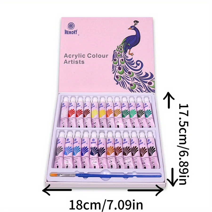 1pc 12/24 colors 5ml Acrylic Paint Set for Beginners-Indoor and Outdoor wall Drawing Design DIY Art Supplies