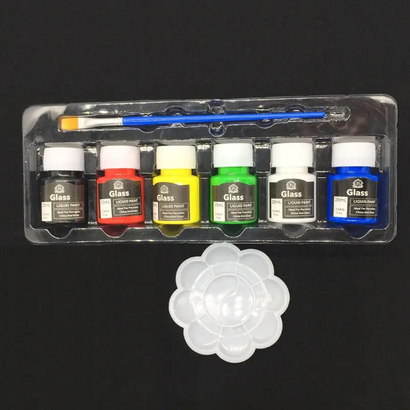 Acrylic Paint Set 6 Colors Watercolor Paint Premium Liquid Acrylic Pigments Set DIY Crafts Painting on Stone Canvas Rock Glass