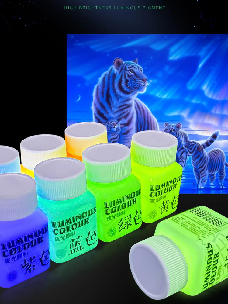 1pc Fluorescent Acrylic Paint High Brightness Luminous Paint 58ml Student Hand Painted DIY Textile Wall Light Absorbing Pigment