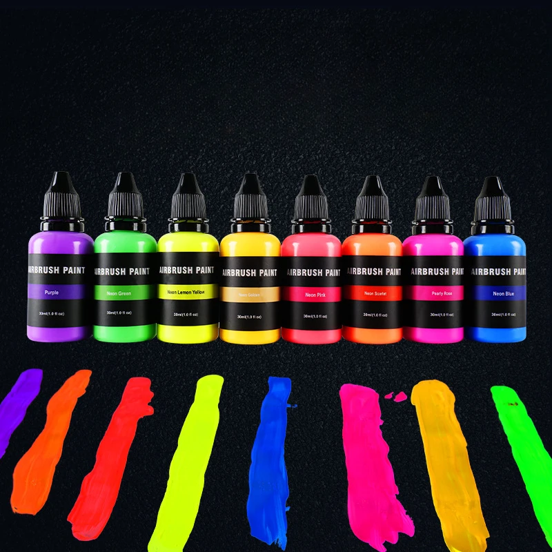 Fluorescent Acrylic Paint Neon Airbrush Paint 30ML Single Art Water-based Pigments Waterproof Face Painting Graffiti DIY