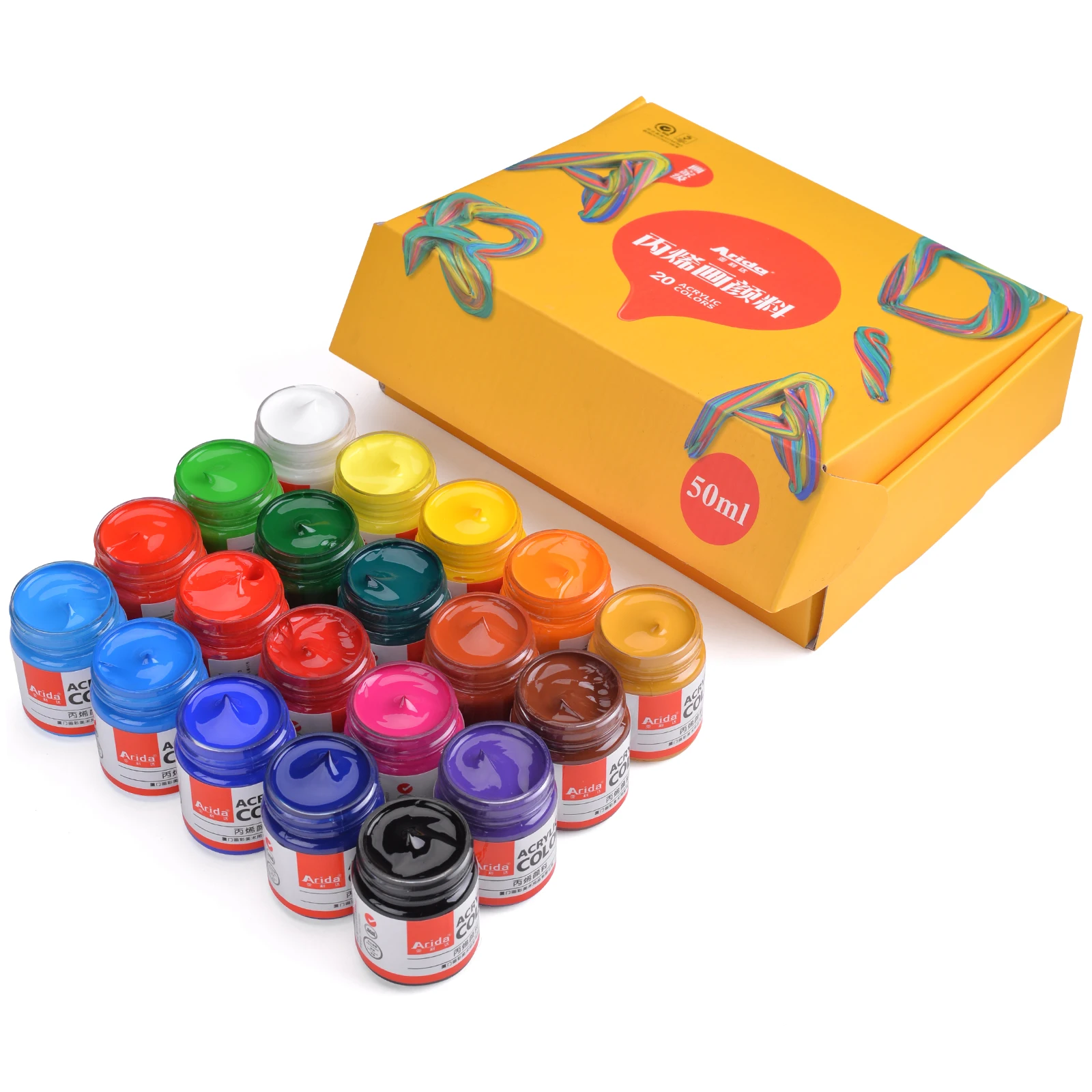 Professional Acrylic Paint Set 50ml 12/16/20/24 Colors Acryl Drawing Painting Pigment Hand-Painted Wall Paint for Artist DIY