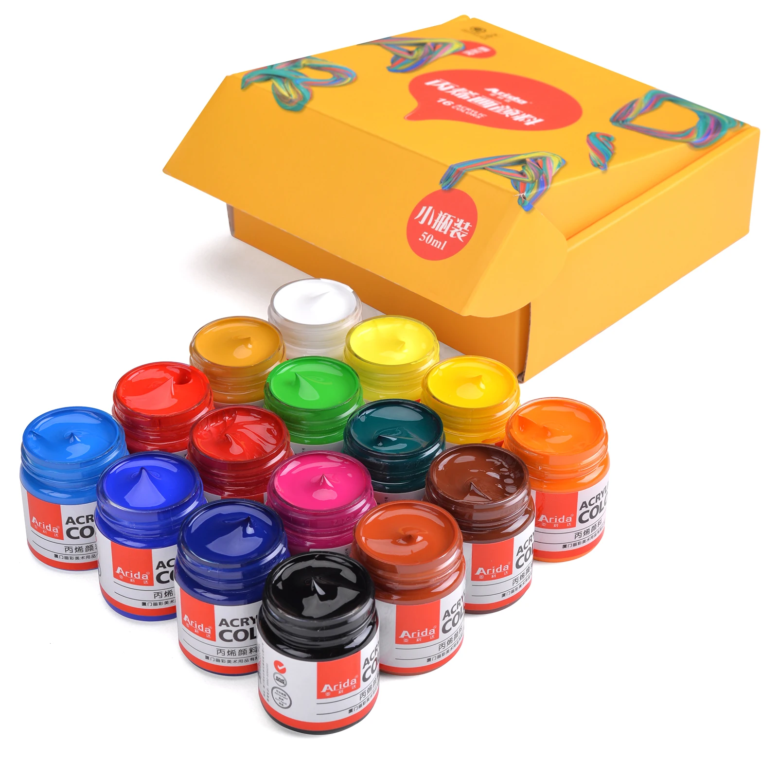 Professional Acrylic Paint Set 50ml 12/16/20/24 Colors Acryl Drawing Painting Pigment Hand-Painted Wall Paint for Artist DIY