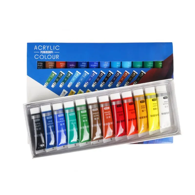 12/24 Colors Artist Acrylic Paints 15ml Tube Drawing Painting Pigment Wall Paint