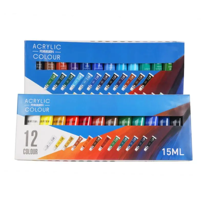 12/24 Colors Artist Acrylic Paints 15ml Tube Drawing Painting Pigment Wall Paint