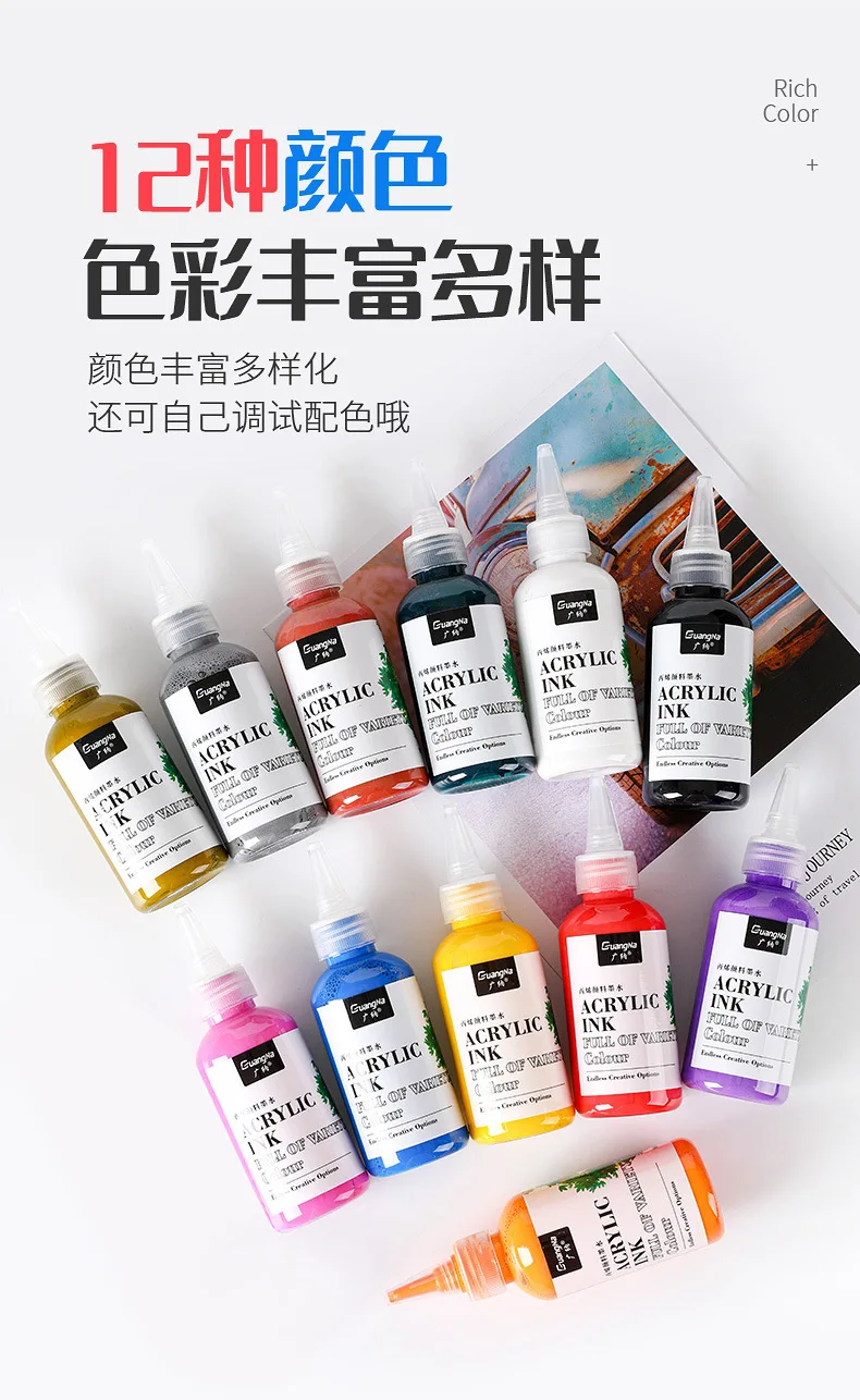 120ml Acrylic Pigment Water-based Ink Large Capacity Bottle with Rich and Durable Colors, Art Painting Graffiti Marker Refill