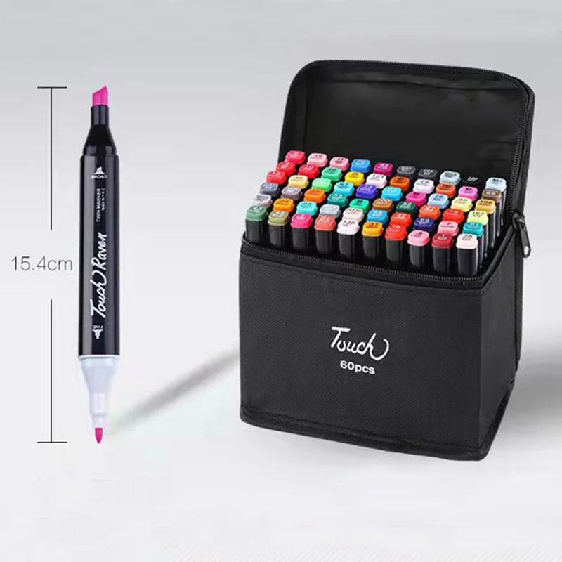 24-80 Colors Oily Art Marker Pen Set for Draw Double Headed Sketching Oily Tip Based Markers Graffiti Manga School Art Supplies