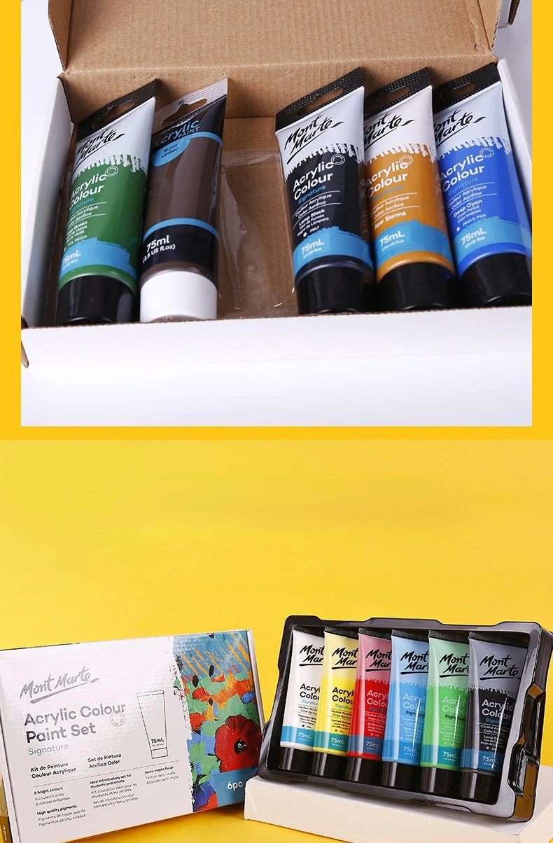 6/12/24 Colors Acrylic Paint Set 75ml Studio Training Hand-painted DIY Creative Graffiti Textile Painting Art Supplies