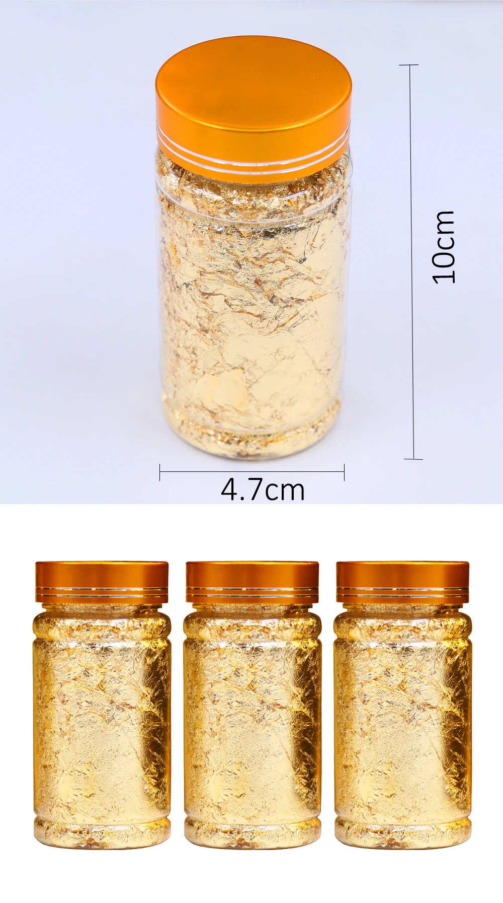 3g/Bottle Gold Leaf Flakes for Nail Decorations Gliding Arts Crafts Painting Gold Foil Fragments Craft Paper Pieces