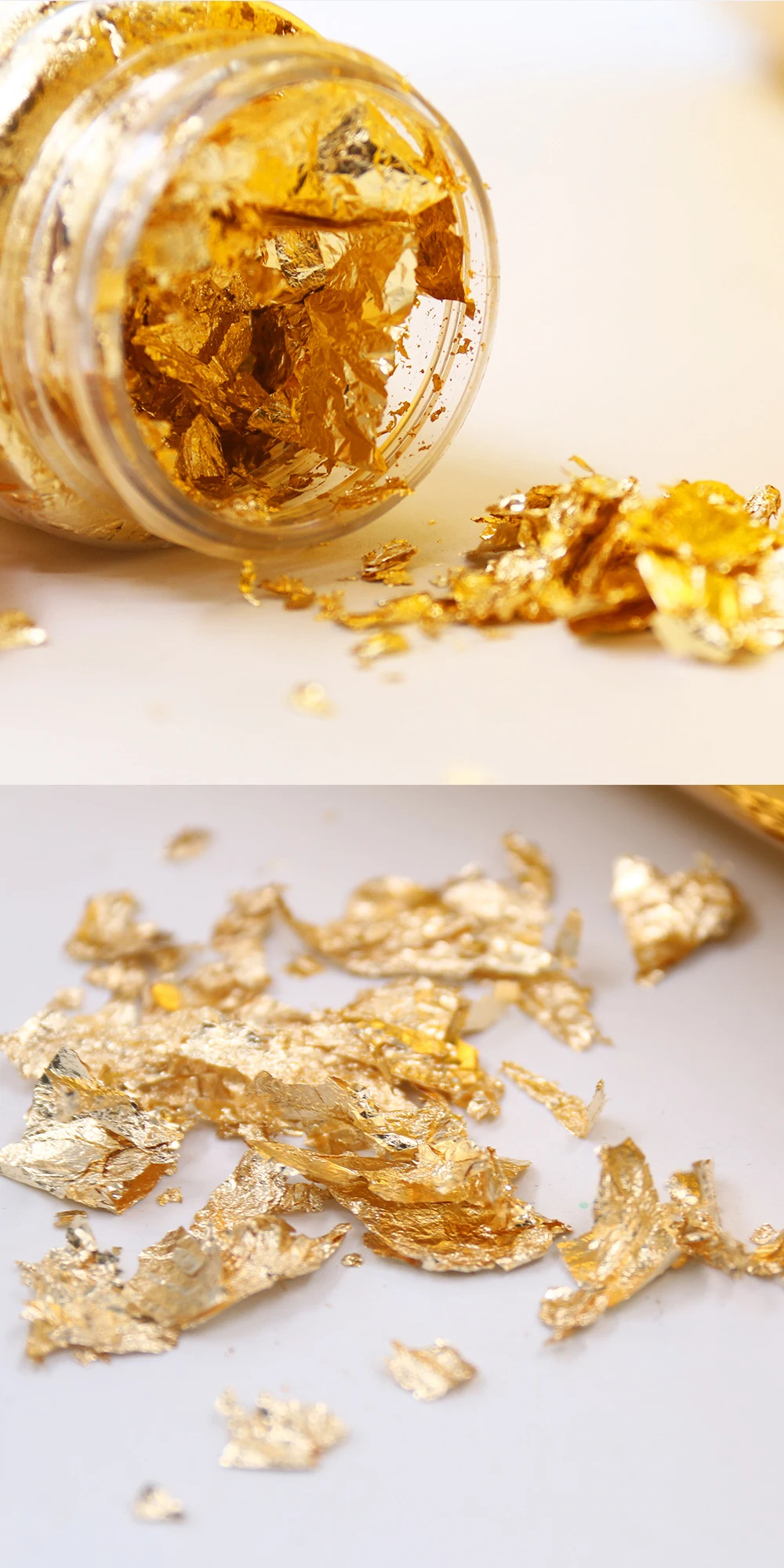 3g/Bottle Gold Leaf Flakes for Nail Decorations Gliding Arts Crafts Painting Gold Foil Fragments Craft Paper Pieces